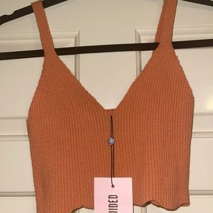 Scallop Hem Ribbed Bralet